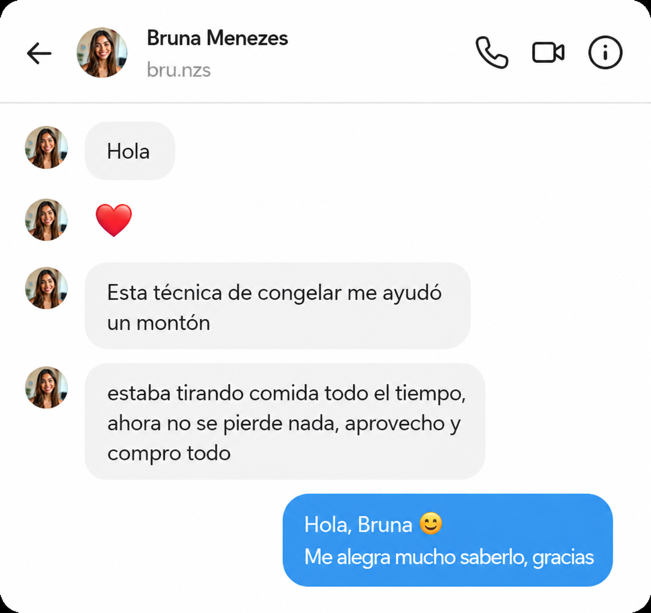 Mensaje en Instagram sobre dejar de desperdiciar comida